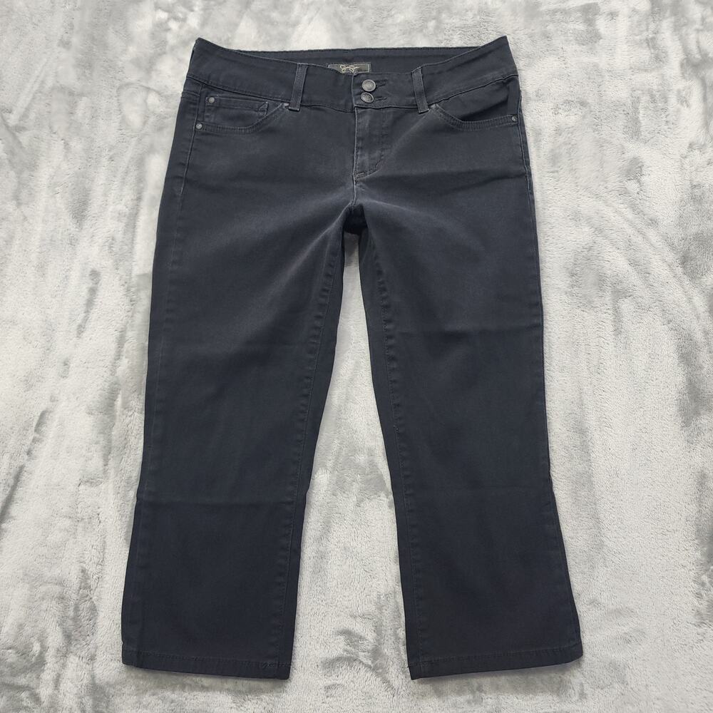 Jessica Simpson Jeans Womens 29 Black Evelyn Skimmer Low Rise Capri Crop Stretch